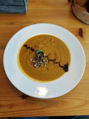 Pumpkin soup at Nota Bene Restauracja in Klodzko