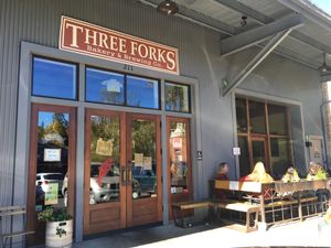 Outside at Three Forks Bakery & Brewing Company in Nevada City