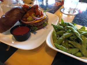 Best vegan burger I’ve had! Edamame was killer. Kuma’s has two vegan burger options, both using an impossible patty. Vegans, stay away from the bean patty, it has cheese in it. at Kuma's Corner in Schaumburg