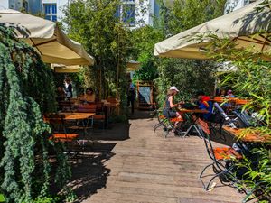 Garden seating area at Con Tho at Con Tho in Berlin