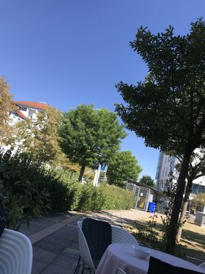 Outside view at Cafe Chez Rani in Augsburg
