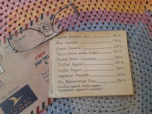 Menu at Cafe Naftalin K in Istanbul