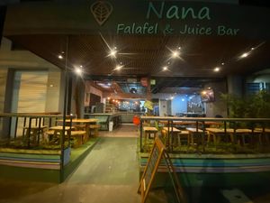 Open to the street at Nana Falafel & Juice Bar in San Jose
