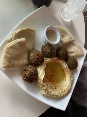 Houmous and Falafel   at Nana Falafel & Juice Bar in San Jose