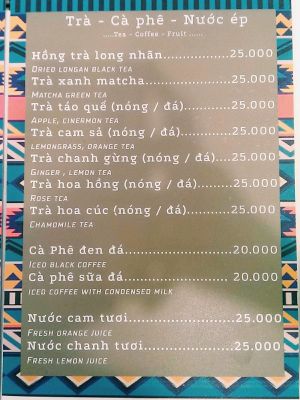 menu 1 at Goom in Hoi An