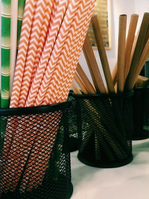 paper and bamboo straws at Goom in Hoi An