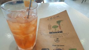 kombucha and menu at Goom in Hoi An