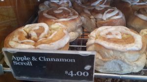 Apple & cinnamon scroll (vegan) - $4 each.  at Bakers Delight in New Lynn