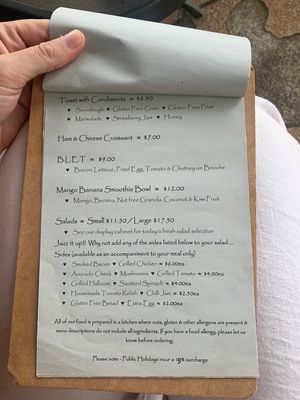 Menu at Wild Plum Kitchen in Tamborine Mountain