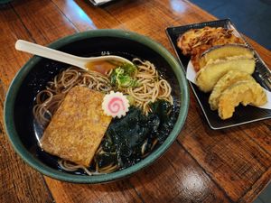 Soba noodles with vegetable tempura at Sushi Jones in Alexandria