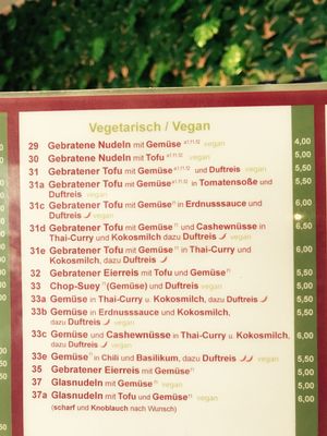 The vegan option  at Phuong Hong Asia Bistro in Neuruppin