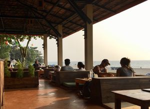 Sea view at Cafe Catamaran in Alappuzha