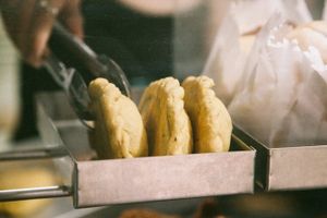 Empanada de PTS at Viva la Vegan Bike Cafe in Curitiba