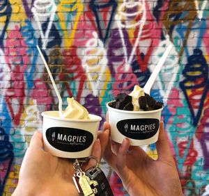 Corn almond with vegan brownie bites at Magpies Softserve in Tarzana
