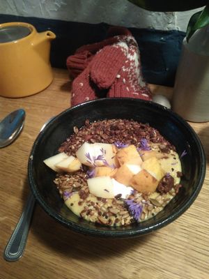 Nordic pear porridge at 26 Grains in London