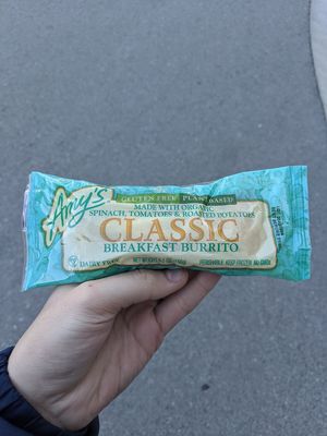 Vegan breakfast burrito in the frozen foods at Natural Grocers in Reno