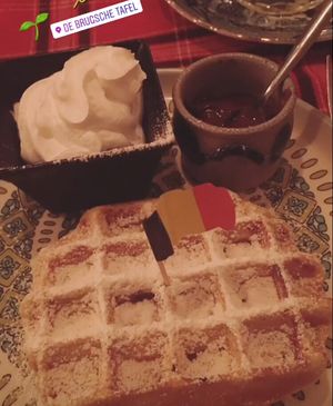 The waffle   at Charlotte's by De Brugsche Tafel in Bruges