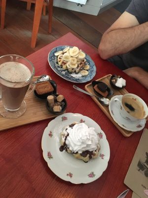 Vegan waffles , hot cocoa , and coffee  at Charlotte's by De Brugsche Tafel in Bruges