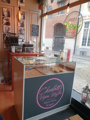 Waffle station inside the restaurant at Charlotte's by De Brugsche Tafel in Bruges