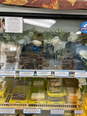 Vegan desserts in the center top. at Bluebird Pizza in Roseburg