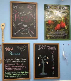 Pretty much anything on the menu can be made vegan or vegetarian.   at Bluebird Pizza in Roseburg