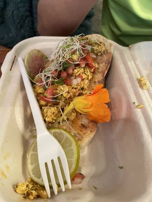 1/2 tofu scramble toast  at a'a Roots Health Cafe in Lahaina