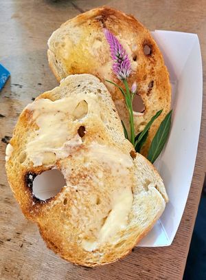 We ordered plain bread and they still made it beautiful at a'a Roots Health Cafe in Lahaina