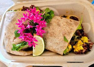 Breakfast burrito wrap at a'a Roots Health Cafe in Lahaina