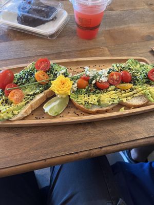 Avocado toast  at a'a Roots Health Cafe in Lahaina