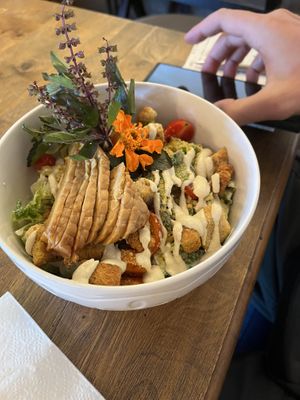 Caesar salad + tempeh   at a'a Roots Health Cafe in Lahaina