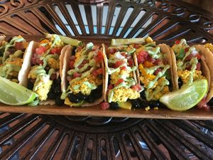Tofu Scramble Tacos at a'a Roots Health Cafe in Lahaina