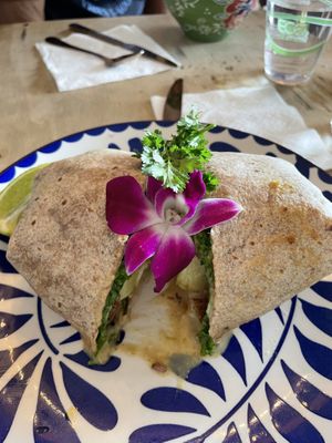 Curry kale wrap  at a'a Roots Health Cafe in Lahaina