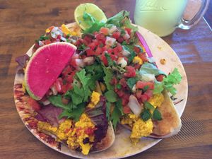 Tofu scramble toast  at a'a Roots Health Cafe in Lahaina