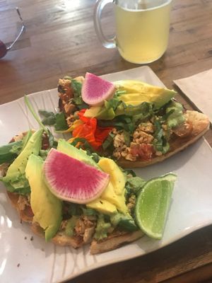 Tofu scramble toast with avocado  at a'a Roots Health Cafe in Lahaina