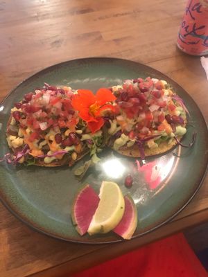 tostada special at a'a Roots Health Cafe in Lahaina