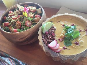 Red curry and kale salad  at a'a Roots Health Cafe in Lahaina