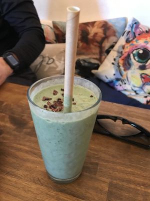 Matcha Mint Smoothie  at a'a Roots Health Cafe in Lahaina