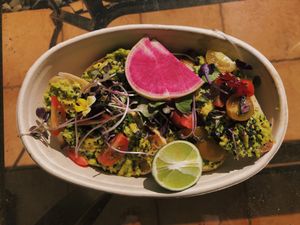 The avocado toast! Delish! at a'a Roots Health Cafe in Lahaina
