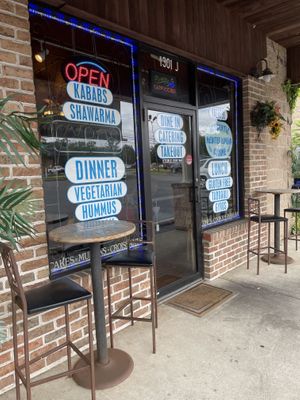 Outside Seating at True Blue Mediterranean Cafe in Emmaus