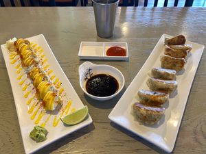 spicy mango roll and potsticker lunch 2 at VeggiEAT - Henderson in Henderson