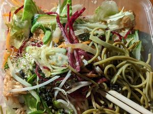 Soba noodle salad, take away. at New Green Pasture Cafe 新绿园 in Central Singapore