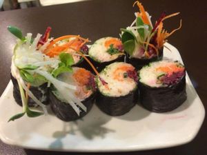 Sushi Rolls ❤️Raw❤️ at New Green Pasture Cafe 新绿园 in Central Singapore