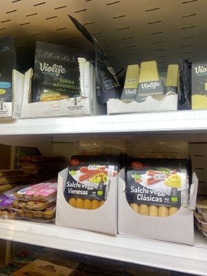 Vegan Hot Dogs and Cheeses  at BioBarri in Barcelona