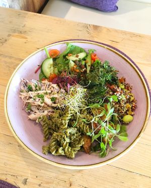 Seasonal Buddha Bowl at Colours Cafe & Wellbeing Centre in Truro