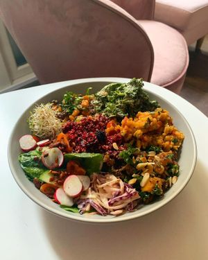 Buddha bowl at Colours Cafe & Wellbeing Centre in Truro