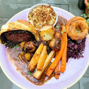 Vegan roast served once per month at Colours Cafe & Wellbeing Centre in Truro