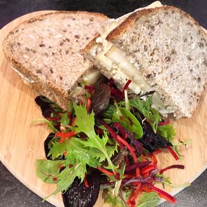 Blue cheese, walnut mayo & pear sandwich at Colours Cafe & Wellbeing Centre in Truro