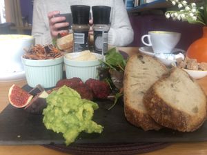 Vegan platter  at Colours Cafe & Wellbeing Centre in Truro