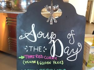 Always a vegan soup available! at Green is Good by Kate in Crown Point
