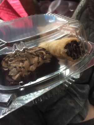 Cannoli and chocolate mousse brownie at House of Flavor in Bayonne